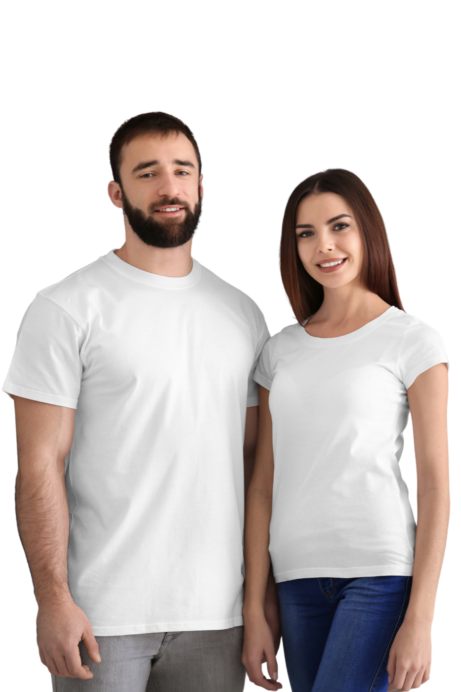 Couple in white shirts