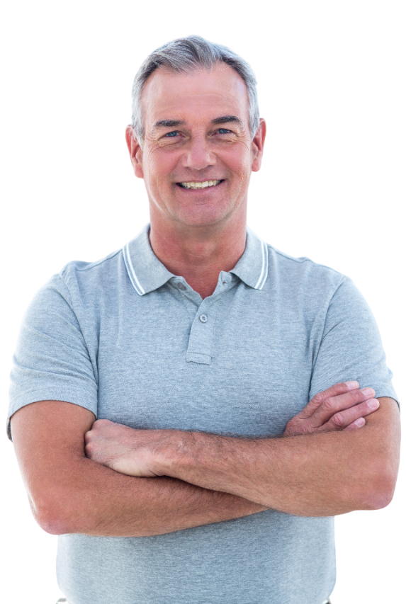 Smiling mature man with arms crossed