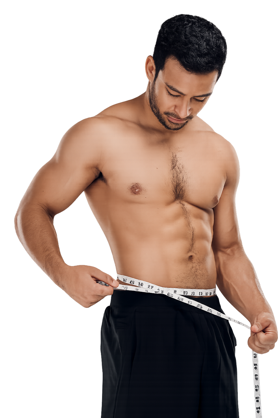 Man measuring his waist